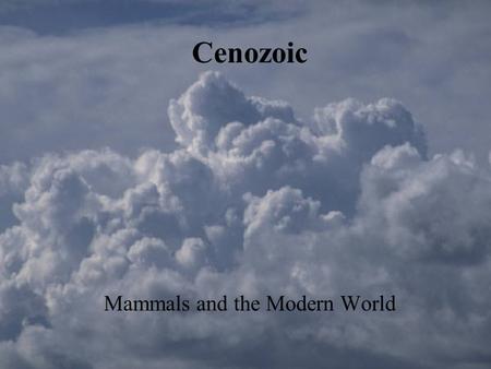 Cenozoic Mammals and the Modern World. Cenozoic 65-0 Myr.