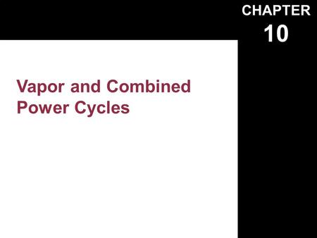 Vapor and Combined Power Cycles