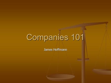 Companies 101 James Hoffmann. Companies A company is a business or association formed to manufacture or supply products or services for profit. A company.