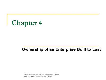 Chapter 4 Ownership of an Enterprise Built to Last