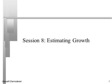 Aswath Damodaran1 Session 8: Estimating Growth. Aswath Damodaran2 Growth in Earnings Look at the past The historical growth in earnings per share is usually.