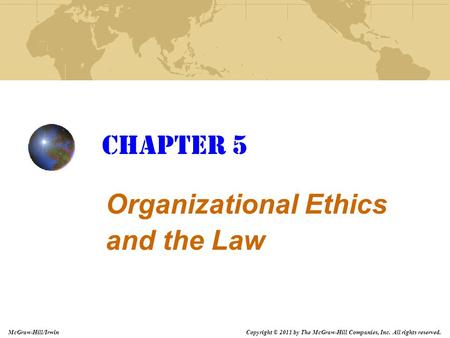Organizational Ethics and the Law