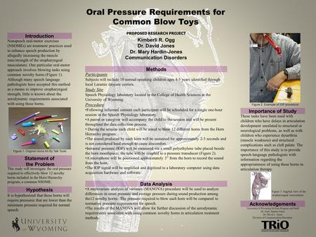 Oral Pressure Requirements for Common Blow Toys Kimberli R. Ogg Dr. David Jones Dr. Mary Hardin-Jones Communication Disorders Introduction University of.