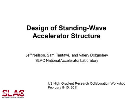 Design of Standing-Wave Accelerator Structure
