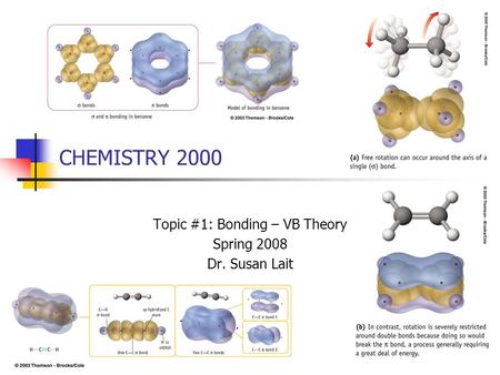 CHEMISTRY 2000 Topic #1: Bonding – VB Theory Spring 2008 Dr. Susan Lait.