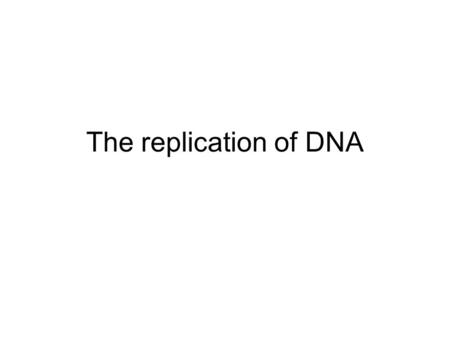 The replication of DNA. Substrates required for DNA synthesis.