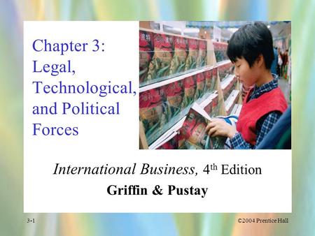 Chapter 3: Legal, Technological, and Political Forces