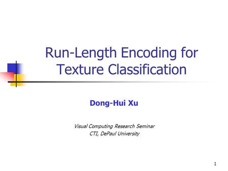 Run-Length Encoding for Texture Classification