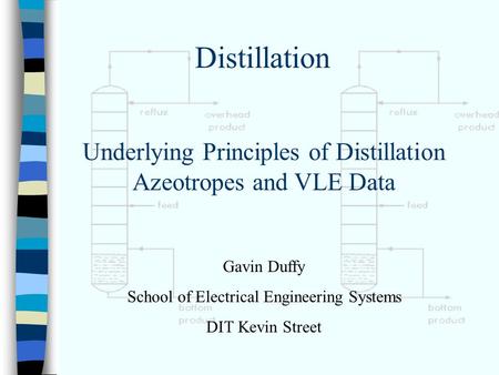 Distillation Underlying Principles of Distillation