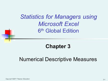 Statistics for Managers using Microsoft Excel 6th Global Edition