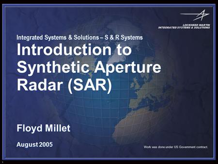 Introduction to Synthetic Aperture Radar (SAR)
