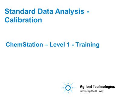 Standard Data Analysis - Calibration