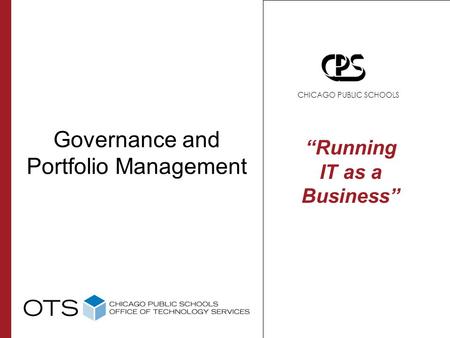 Governance and Portfolio Management