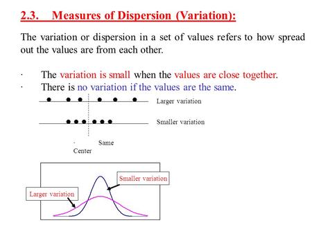 2.3. Measures of Dispersion (Variation):