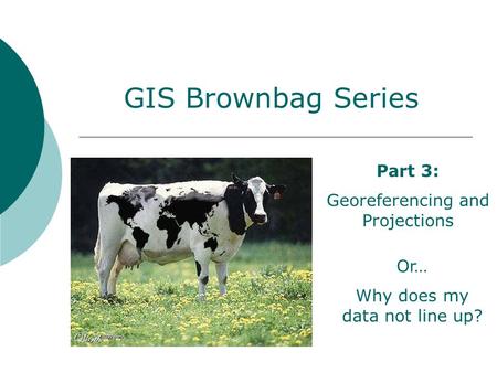 GIS Brownbag Series Part 3: Georeferencing and Projections Or… Why does my data not line up?