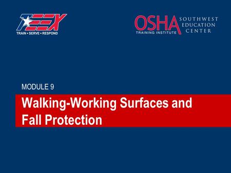 Walking-Working Surfaces and Fall Protection MODULE 9.