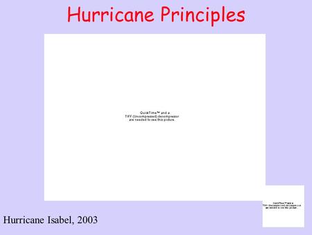 Hurricane Principles Hurricane Isabel, 2003. Outline Definitions Formation and Conditions Needed Growth and Structure of a Hurricane Where do They Form?