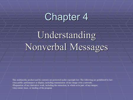Understanding Nonverbal Messages