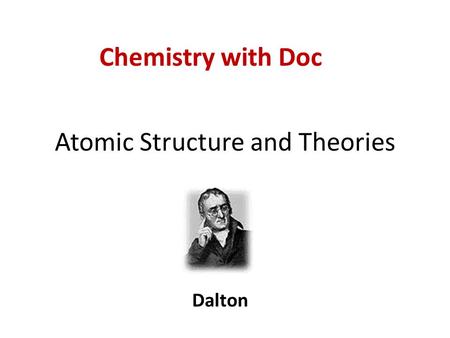 Atomic Structure and Theories Dalton Chemistry with Doc.
