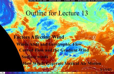 Outline for Lecture 13 Factors Affecting Wind