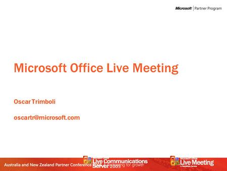 Microsoft Office Live Meeting Oscar Trimboli