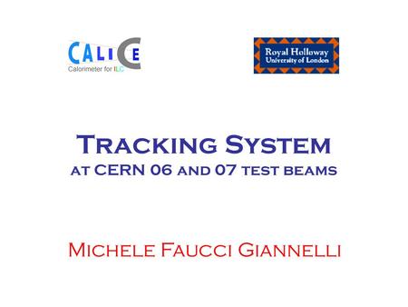 Tracking System at CERN 06 and 07 test beams Michele Faucci Giannelli.