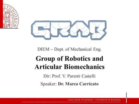 Group of Robotics and Articular Biomechanics