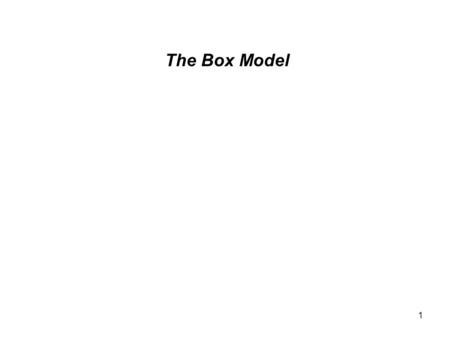 1 The Box Model. 2 XHTML Elements Block and inline elements Block is a stand alone element and inline goes inside block elements CSS allows you to control.