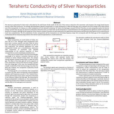 Terahertz Conductivity of Silver Nanoparticles Abstract: The electrical conductivity for bulk metal is described by the well-known Drude model. As the.
