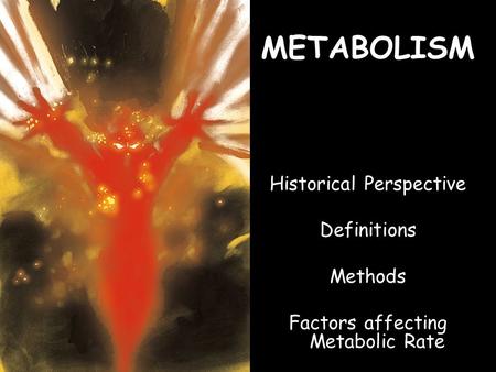 METABOLISM Historical Perspective Definitions Methods