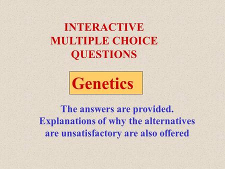 INTERACTIVE MULTIPLE CHOICE QUESTIONS