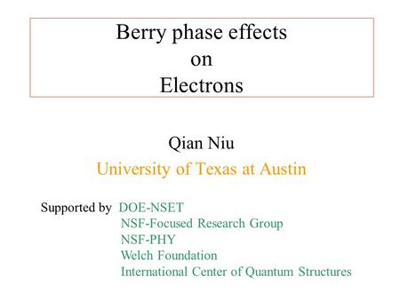 Berry phase effects on Electrons