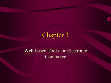 Web-based Tools for Electronic Commerce