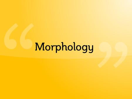 “ “ Morphology. The most minimal unit of a word. Morpheme > the abstract/ideal form with meaning. Morph > the form with meaning + sound.