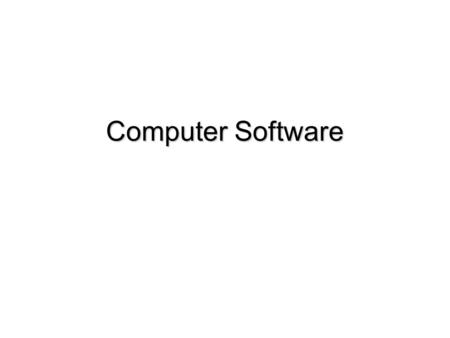 Computer Software.