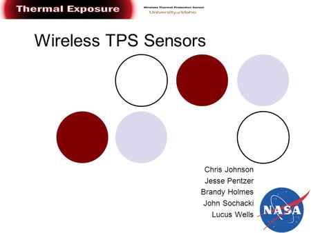 Wireless TPS Sensors Chris Johnson Jesse Pentzer Brandy Holmes John Sochacki Lucus Wells.