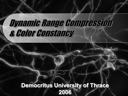 Dynamic Range Compression & Color Constancy Democritus University of Thrace 2006 2006.