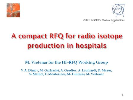 A compact RFQ for radio isotope production in hospitals