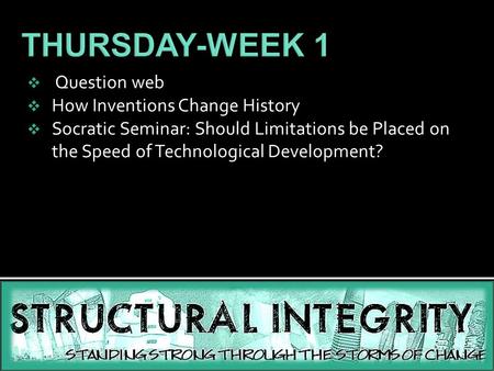 THURSDAY-WEEK 1 Question web How Inventions Change History