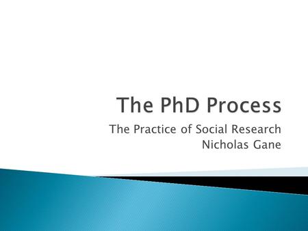 The Practice of Social Research Nicholas Gane.  Designed to address some key practical issues in social research, regardless of your disciplinary background.