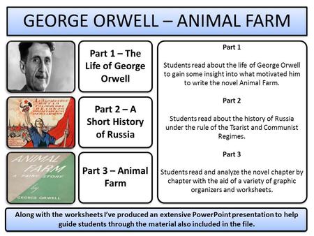 Part 1 – The Life of George Orwell Part 2 – A Short History of Russia