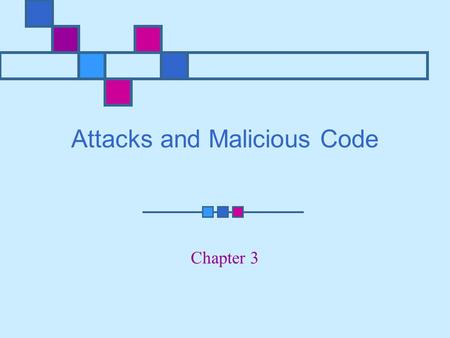 Attacks and Malicious Code Chapter 3. Learning Objectives Explain denial-of-service (DoS) attacks Explain and discuss ping-of-death attacks Identify major.