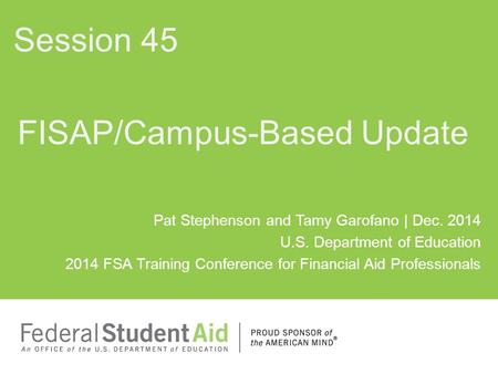 FISAP/Campus-Based Update