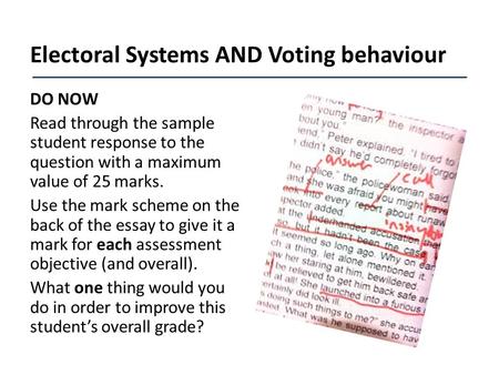 Electoral Systems AND Voting behaviour