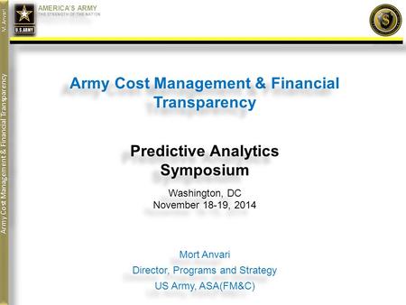 Army Cost Management & Financial Transparency