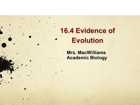 Mrs. MacWilliams Academic Biology