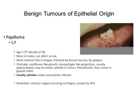 Benign Tumours of Epithelial Origin