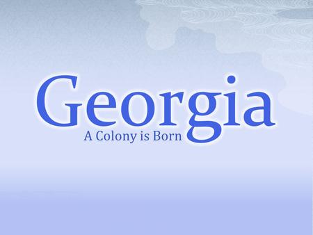 Georgia A Colony is Born.
