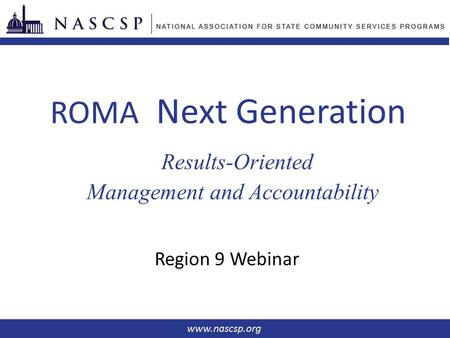 ROMA Next Generation Results-Oriented Management and Accountability