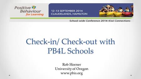 Check-in/ Check-out with PB4L Schools